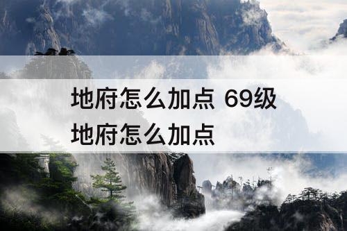 地府怎么加点 69级地府怎么加点