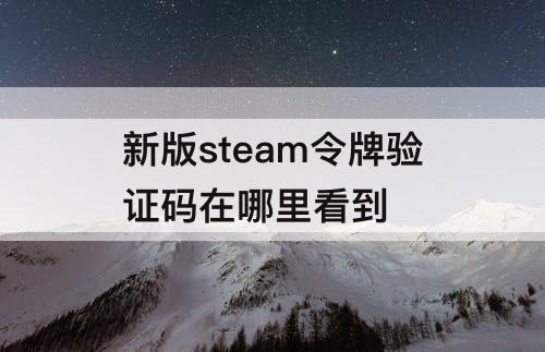 新版steam令牌验证码在哪里看到