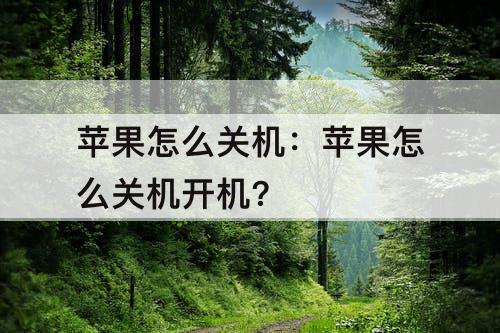 苹果怎么关机：苹果怎么关机开机?