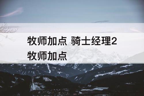 牧师加点 骑士经理2牧师加点