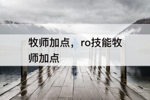 牧师加点，ro技能牧师加点