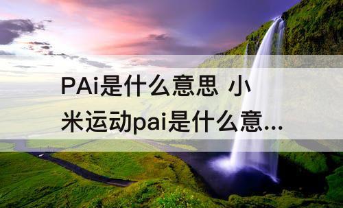 PAi是什么意思 小米运动pai是什么意思