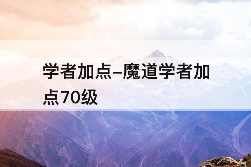 学者加点-魔道学者加点70级