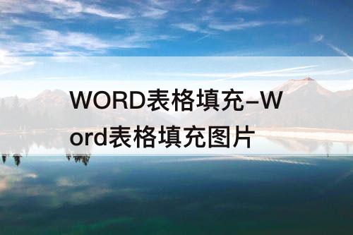 WORD表格填充-Word表格填充图片