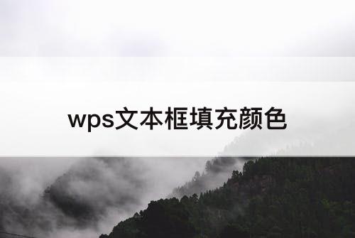 wps文本框填充颜色