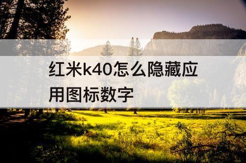 红米k40怎么隐藏应用图标数字
