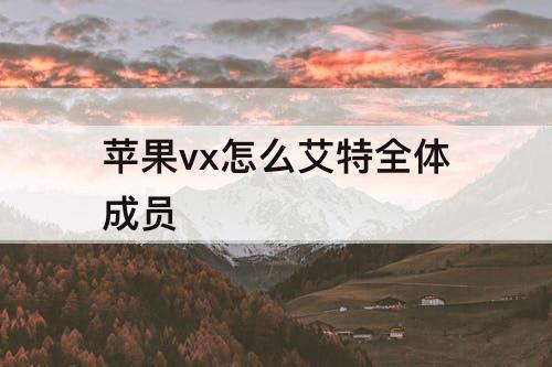 苹果vx怎么艾特全体成员