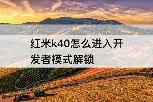 红米k40怎么进入开发者模式解锁