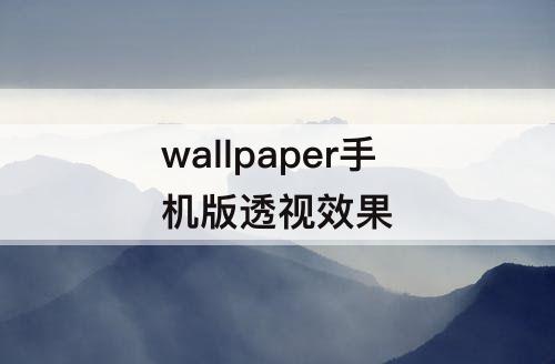 wallpaper手机版透视效果