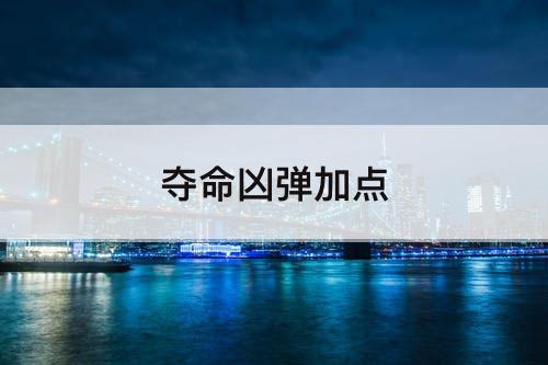 夺命凶弹加点