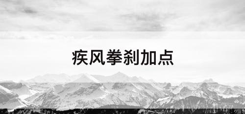 疾风拳刹加点