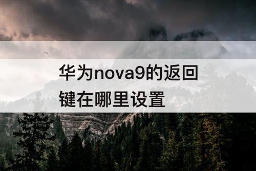 华为nova9的返回键在哪里设置