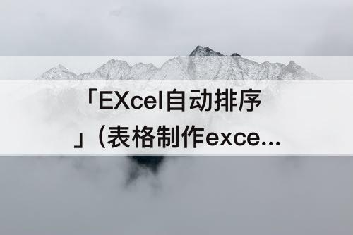 「EXcel自动排序」(表格制作excel自动排序)