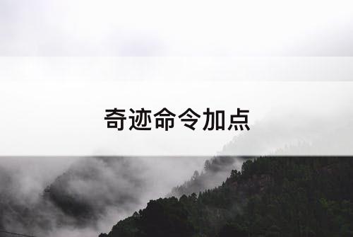 奇迹命令加点