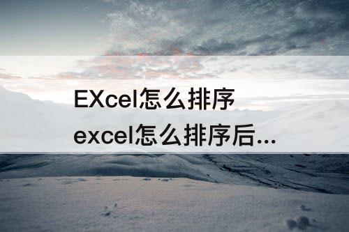 EXcel怎么排序 excel怎么排序后使所有内容一起变