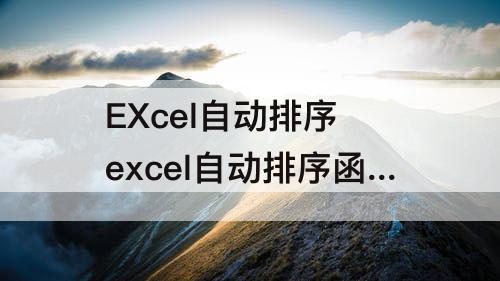 EXcel自动排序 excel自动排序函数rank
