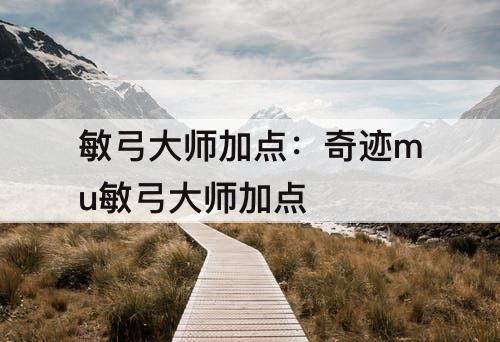 敏弓大师加点：奇迹mu敏弓大师加点