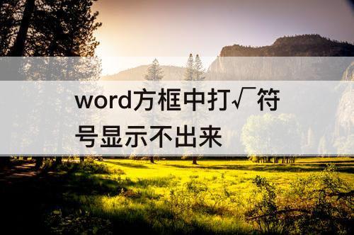 word方框中打√符号显示不出来
