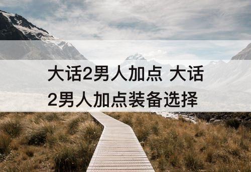 大话2男人加点 大话2男人加点装备选择