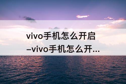 vivo手机怎么开启-vivo手机怎么开启语音权限