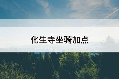 化生寺坐骑加点