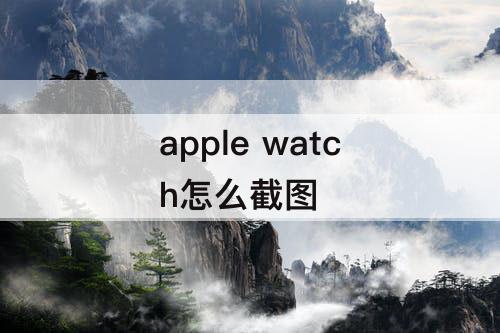 apple watch怎么截图
