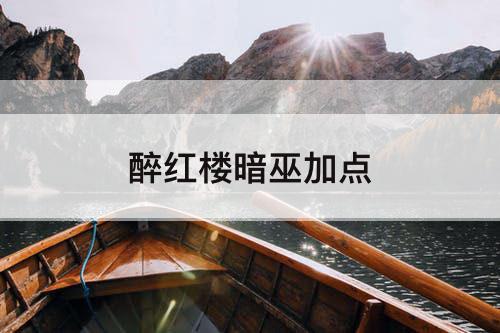 醉红楼暗巫加点