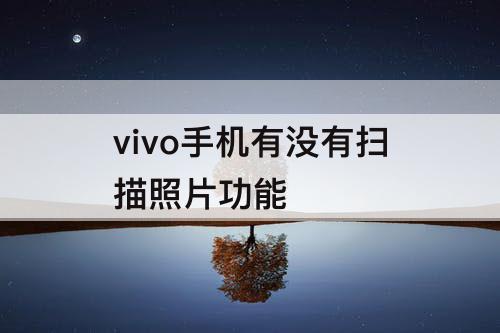 vivo手机有没有扫描照片功能