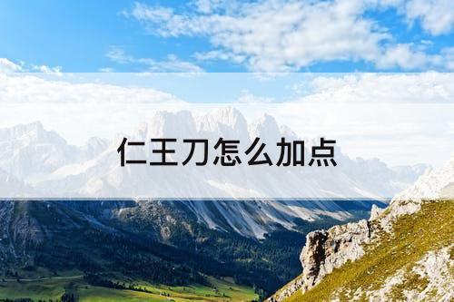 仁王刀怎么加点
