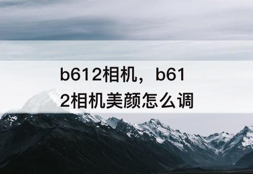 b612相机，b612相机美颜怎么调