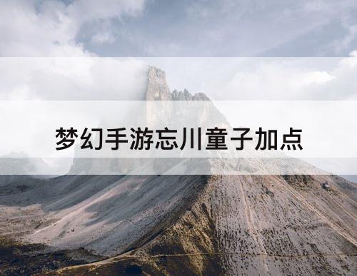 梦幻手游忘川童子加点