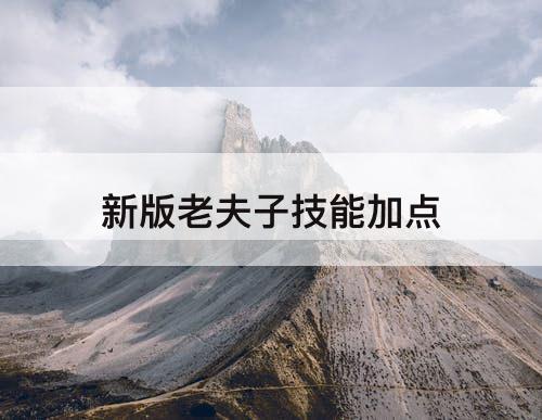 新版老夫子技能加点