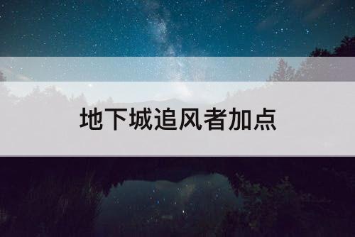 地下城追风者加点