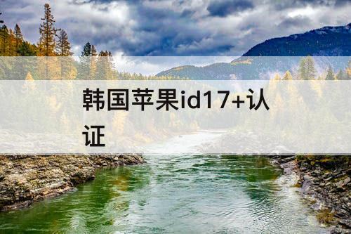 韩国苹果id17+认证