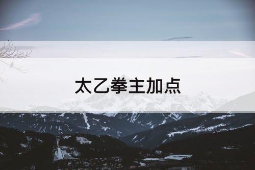 太乙拳主加点