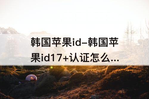 韩国苹果id-韩国苹果id17+认证怎么弄