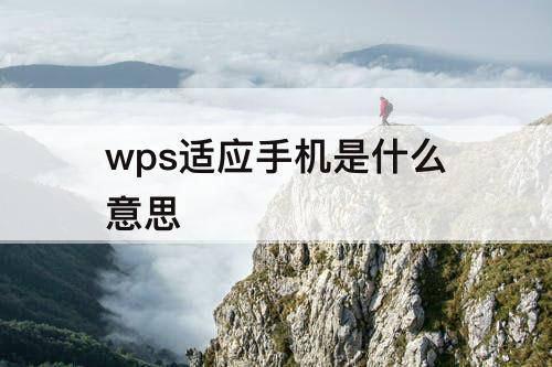 wps适应手机是什么意思