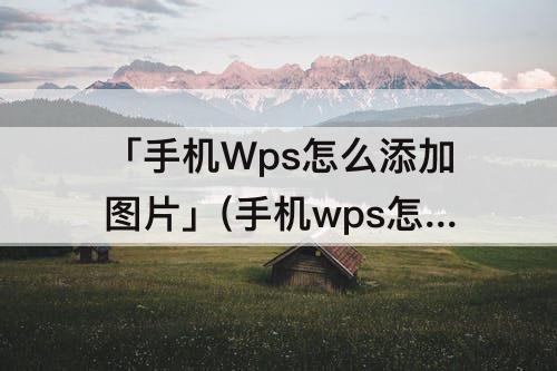 「手机Wps怎么添加图片」(手机wps怎么添加图片进去)