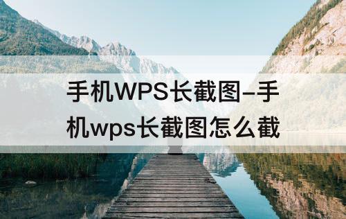 手机WPS长截图-手机wps长截图怎么截