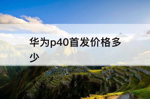 华为p40首发价格多少