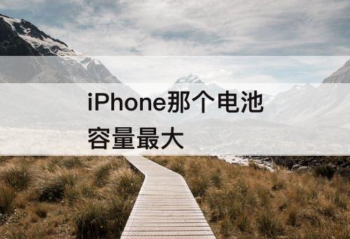 iPhone那个电池容量最大