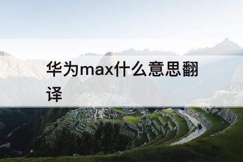 华为max什么意思翻译