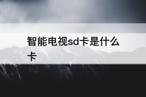 智能电视sd卡是什么卡