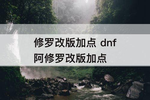 修罗改版加点 dnf阿修罗改版加点