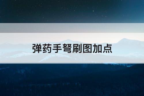弹药手弩刷图加点