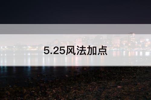 5.25风法加点