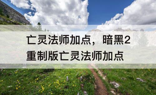 亡灵法师加点，暗黑2重制版亡灵法师加点