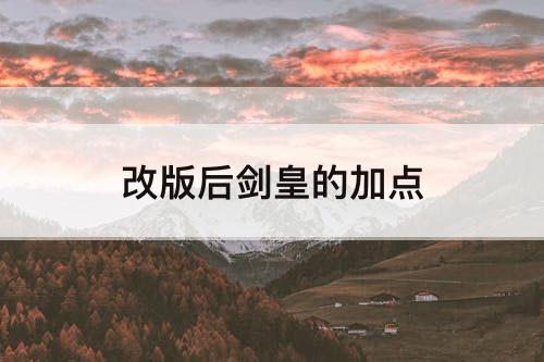 改版后剑皇的加点