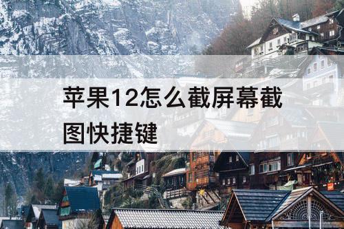 苹果12怎么截屏幕截图快捷键