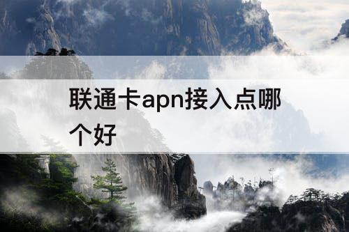 联通卡apn接入点哪个好